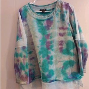 Tie dye sweatshirt with shear
